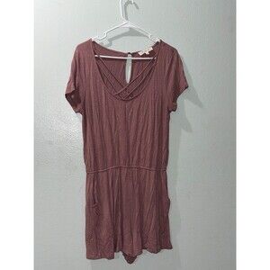 Women's Pink Rose Short Sleeve & Shorts Romper Jumper--Rose--Size XL NO FLAWS